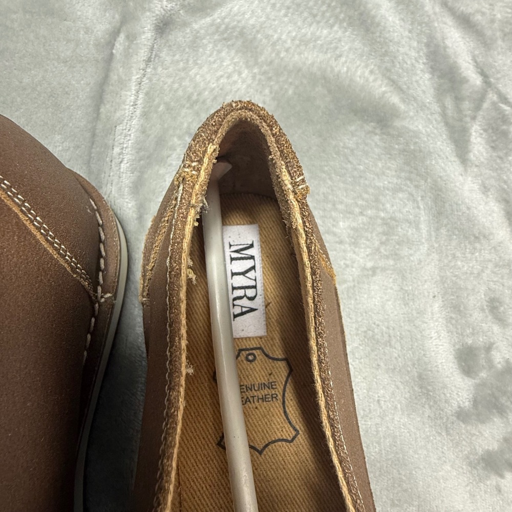Myra Bag Cruiser Shoes Womens 10 Dark Tan Chestnut Cow Print Hair On Hide Loafer - Picture 4 of 9
